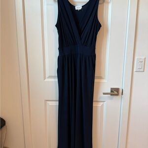 Korye navy v neck stretch jumpsuit L